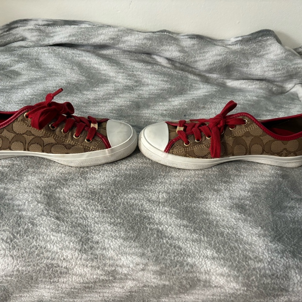 Coach red and brown sneakers - Picture 3 of 6